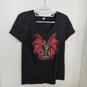 Women V Neck Harley Tee Size Small